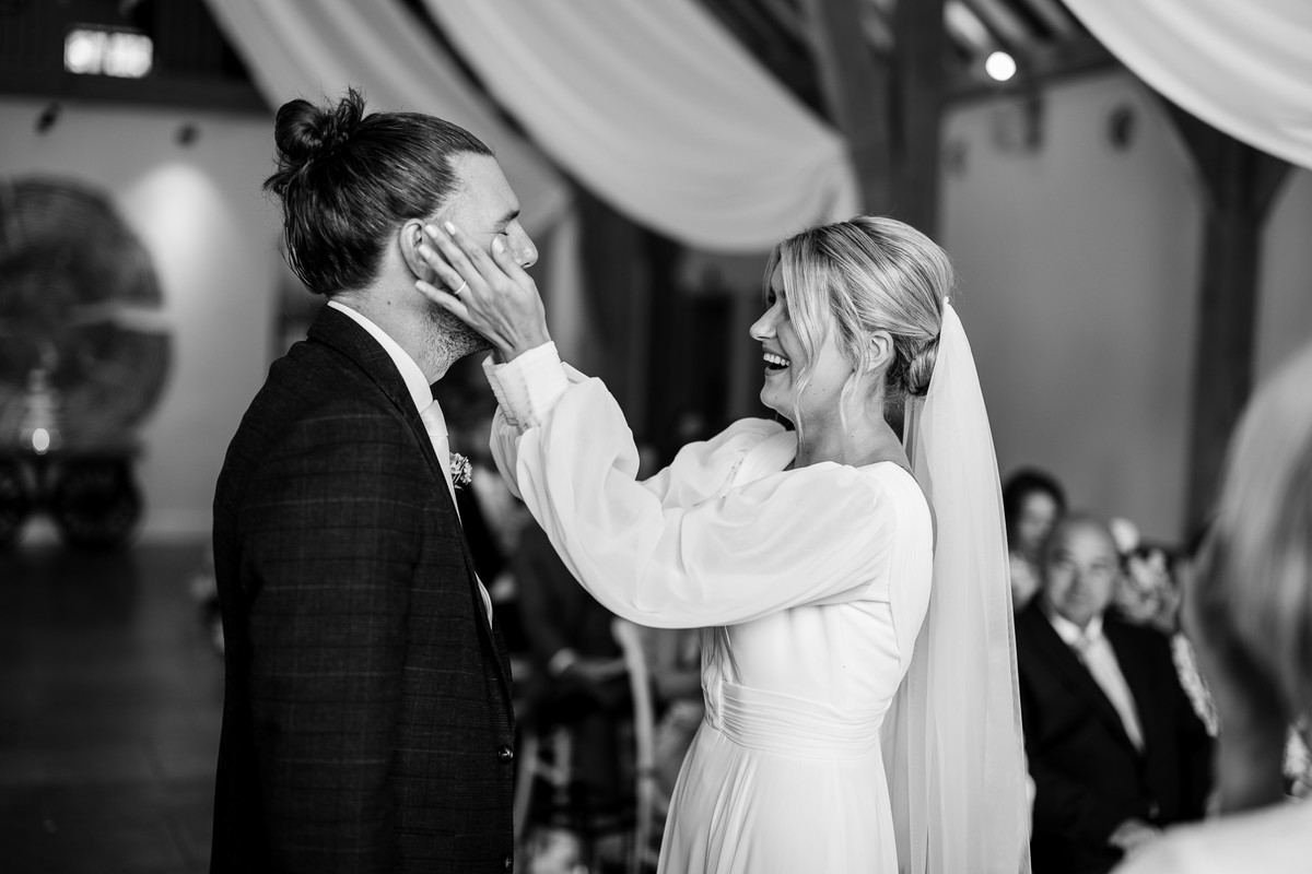 Bride and Groom sharing an intimate moment photographed by Berkshire wedding photographer Chris Kemp